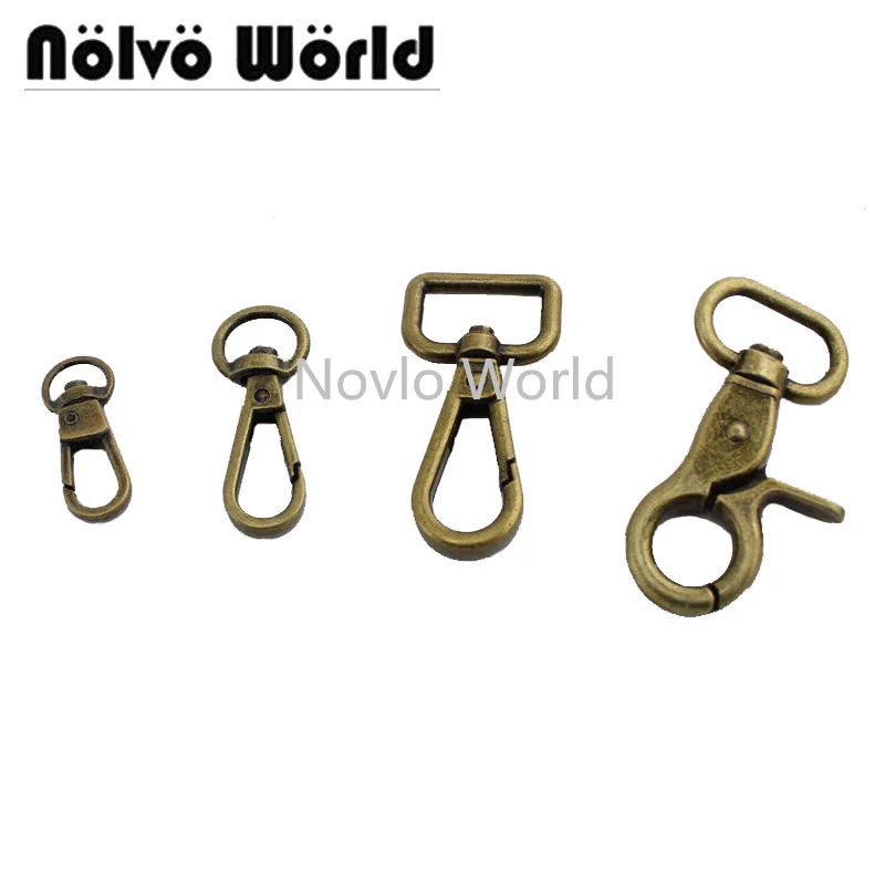 10-50-100pcs 9mm 11mm 19mm 20mm Bronze trigger snap hook handbag purse adjusted swivel clasp hooks hardware accessory strap hook