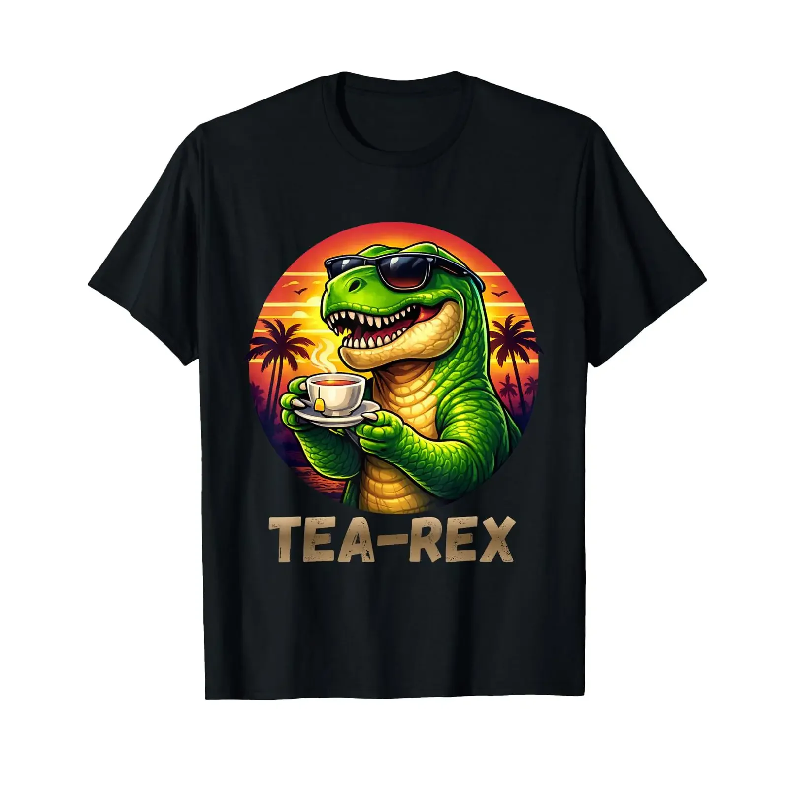 Lustiger T Shirt Rex Dinosaurier Trinken Cool Dino Wortspiel vintage Washed Comfortable fashion Versatile Casual Breathable