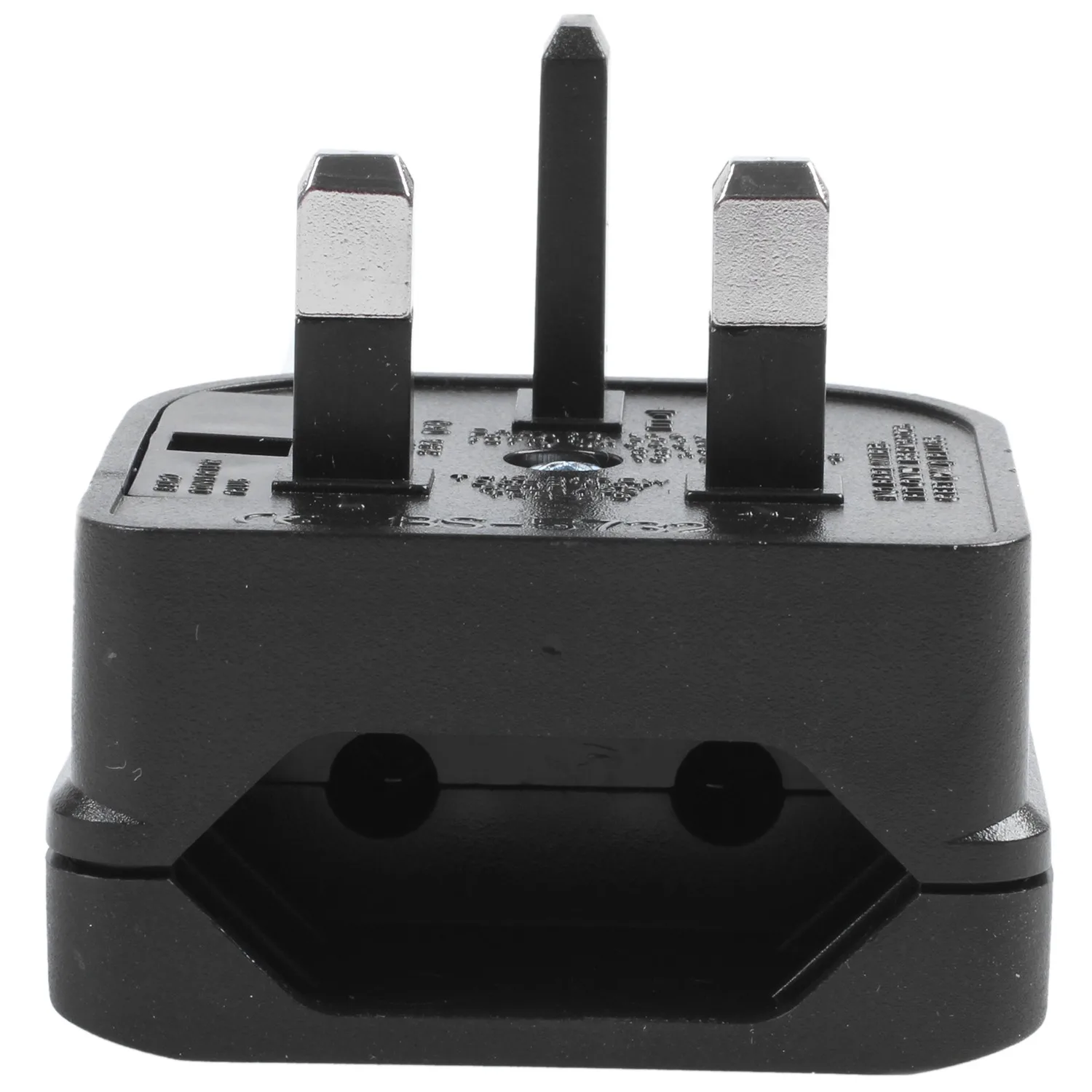 Euro 2 Pin To 3 Pin Converter Plug Adapter Black