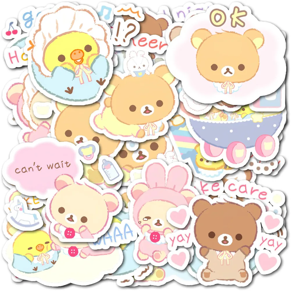 Usasabe Relax Bear Tiny Stickers Superdickes Selbstklebendes Aufkleber-Set für Tagebücher, Hochauflösendes Sticker-Paket – Detail 10