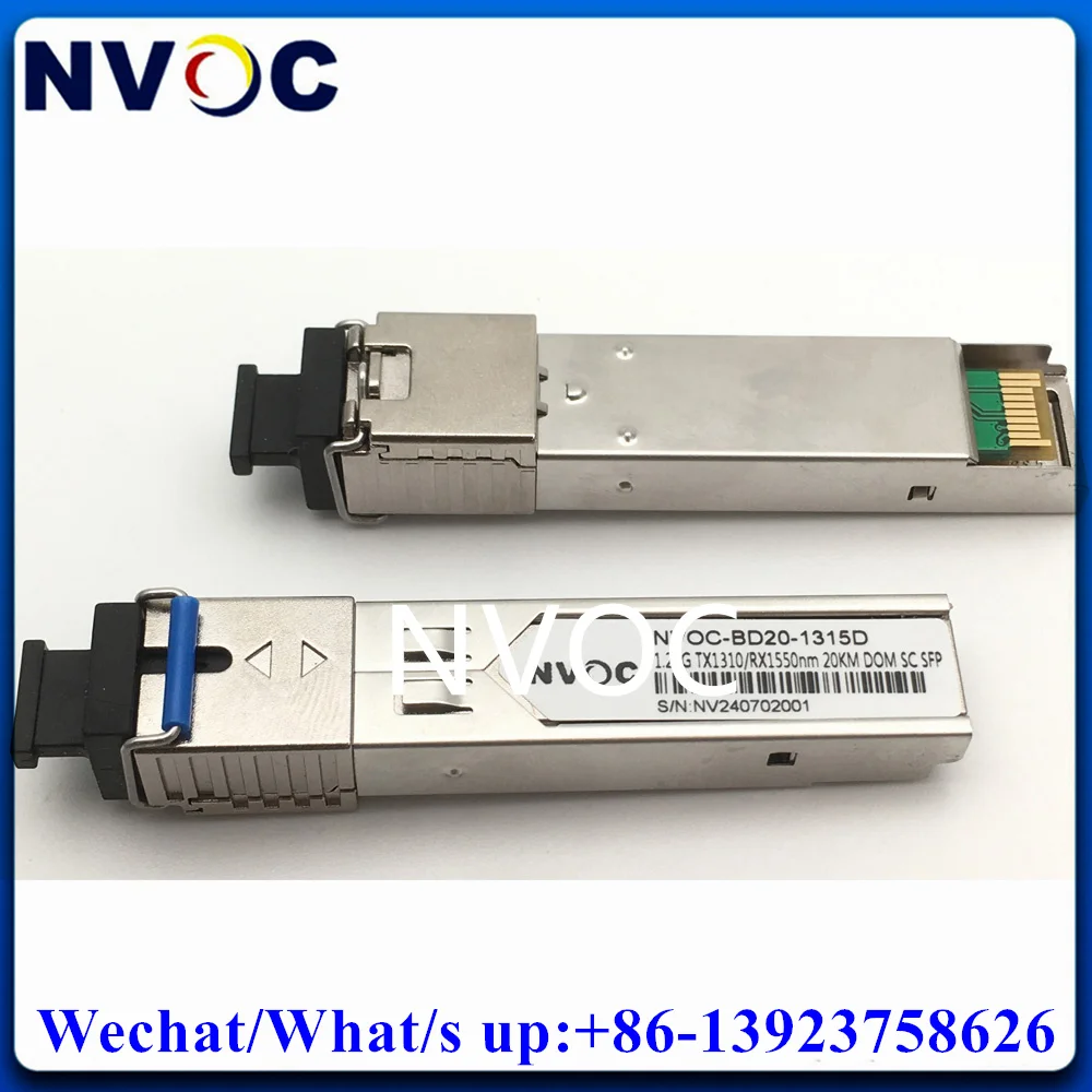 10Pairs Single Core 1000BASE-BX WDM Mini GBIC 1.25G 20KM 1310nm/1550nm BiDi  LC/SC Connector SFP For Arista/Huawei/Cisco/Intel