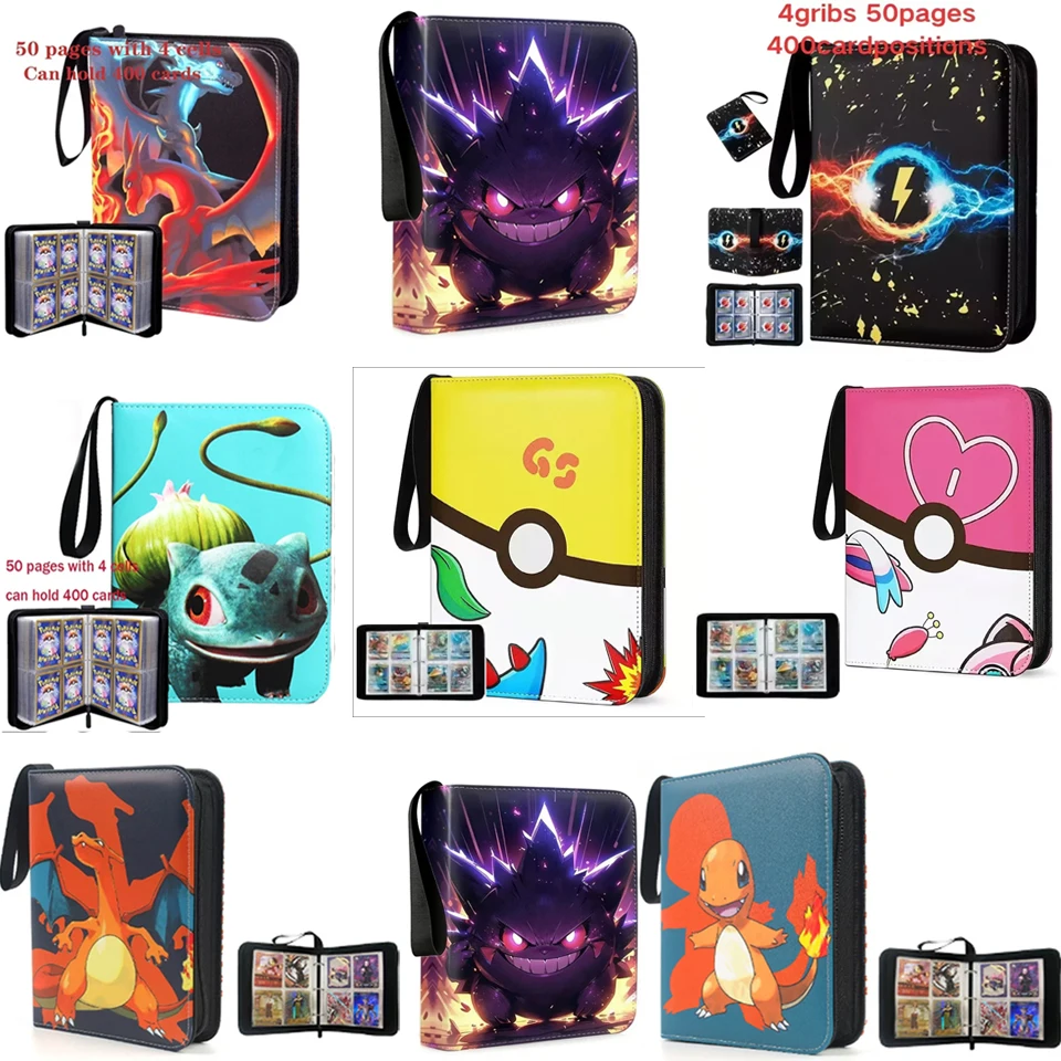 2026 nouveau Potdemiel 400 pièces Poke moned! agrafeuse d'album carte photo PU fermeture éclair carte d'album adaptée à la carte de transaction carte photo ***