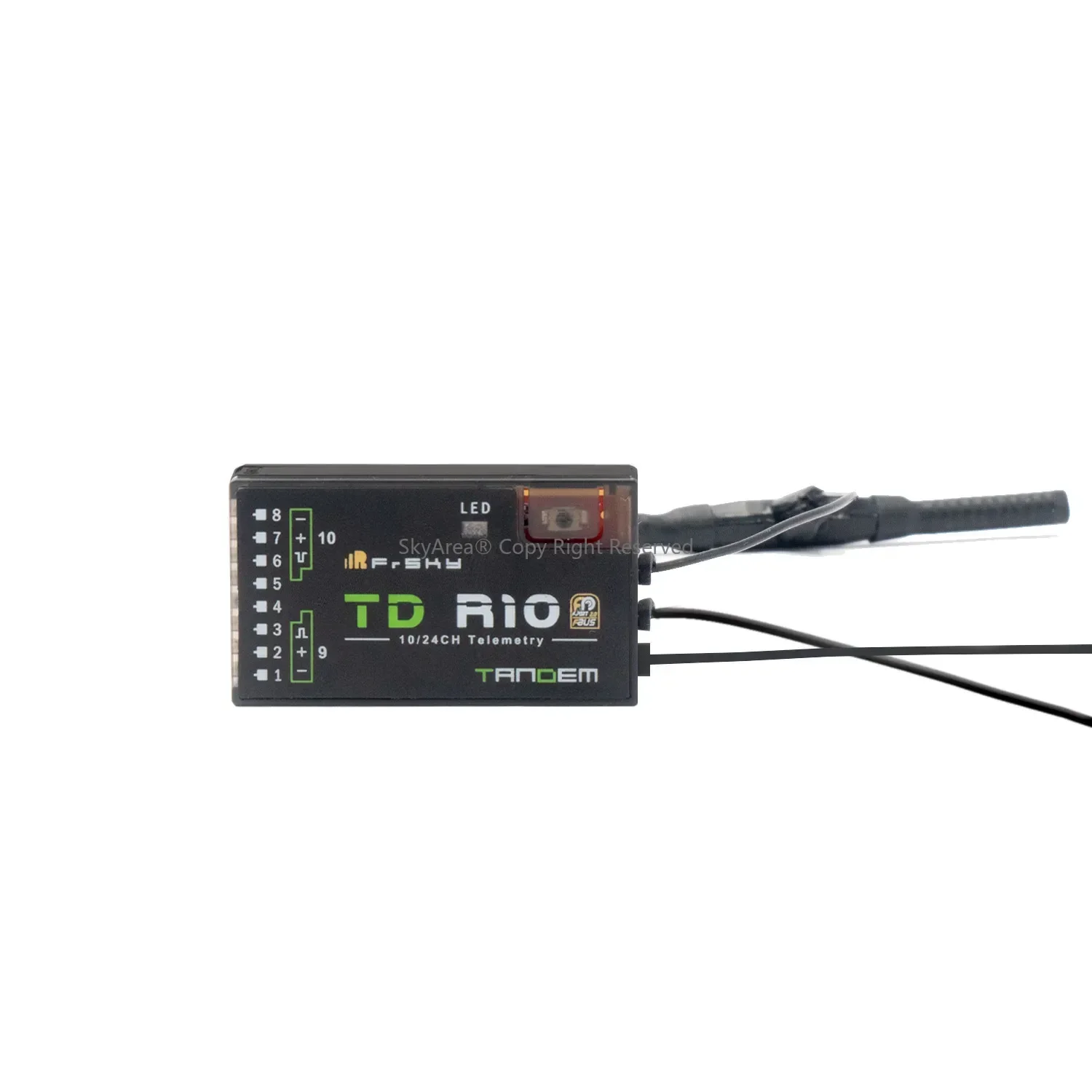 FrSky 2.4GHz 900MHz Tandem Dual-Band Receiver TD R10 with 10 Channel Ports Compatible X20S X18 X20HD X24 Transmitters