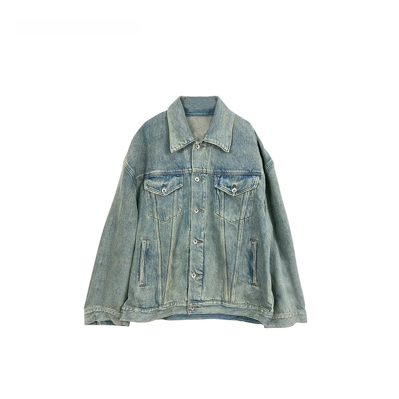 

Повседневная джинсовая куртка свободного кроя из смесового хлопка для женщин, осенняя коллекция, модная верхняя одежда