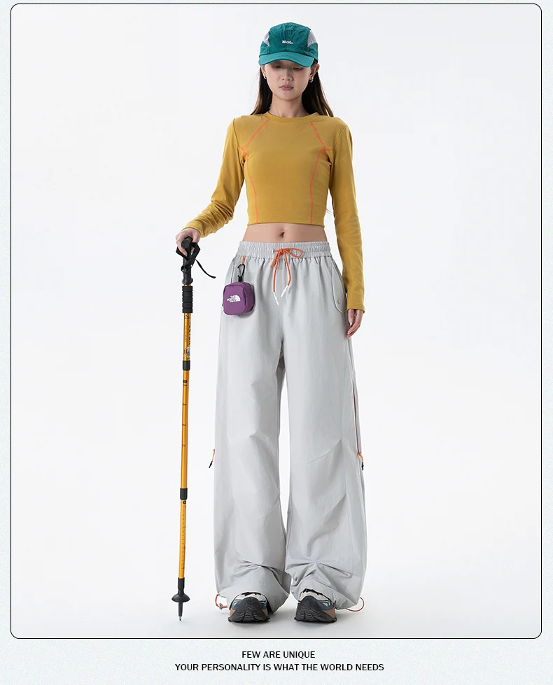 CHRLCK Women's Waterproof Hiking Pants Loose Quick Drying Cargo Pants Fishing Camping Cycling Trekking Jogging Trousers