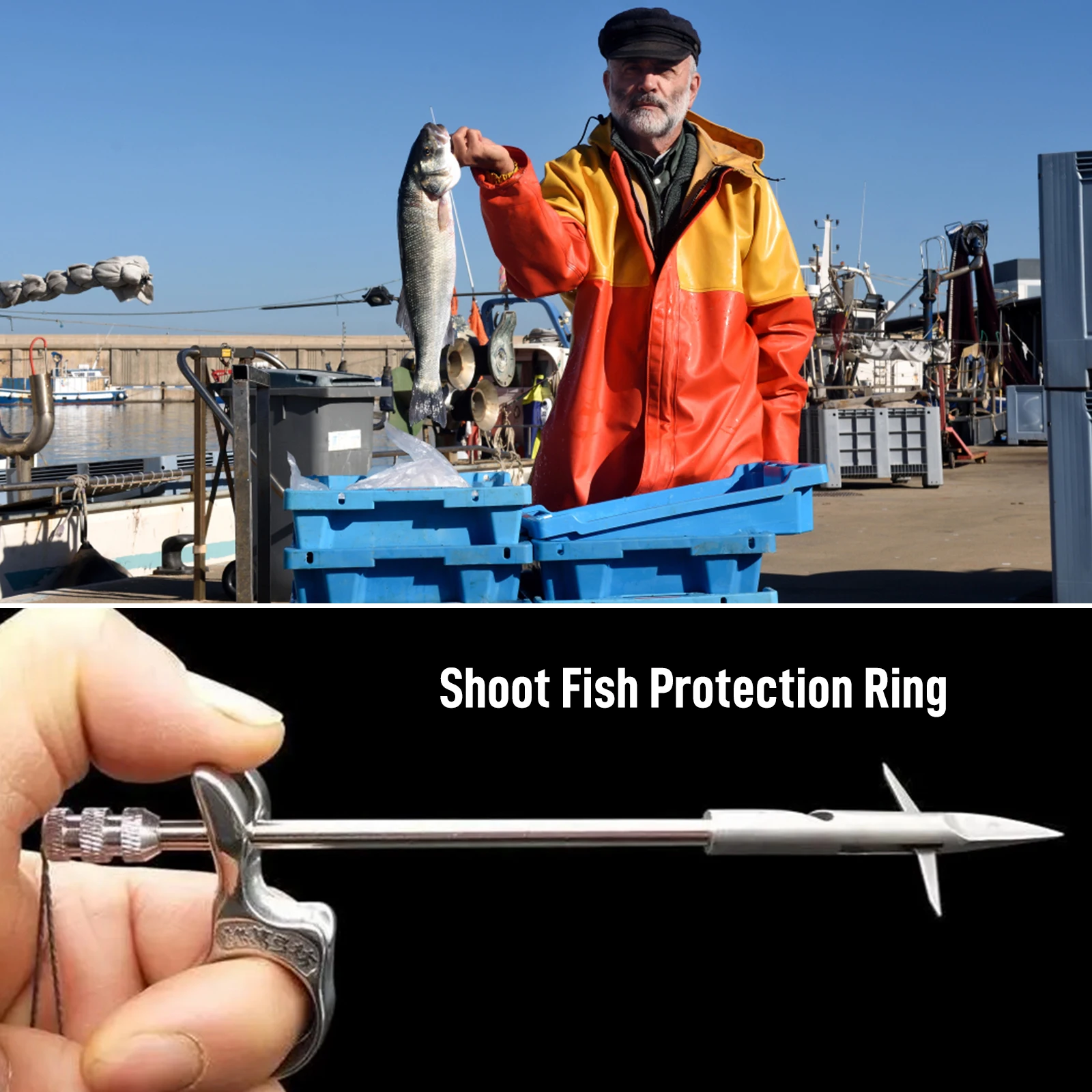 Finger Saver Shoot Fish Protection Rings proca Release Device sprzęt wędkarski Swim pęcherz Launcher Fishing Dart Hunting Ring