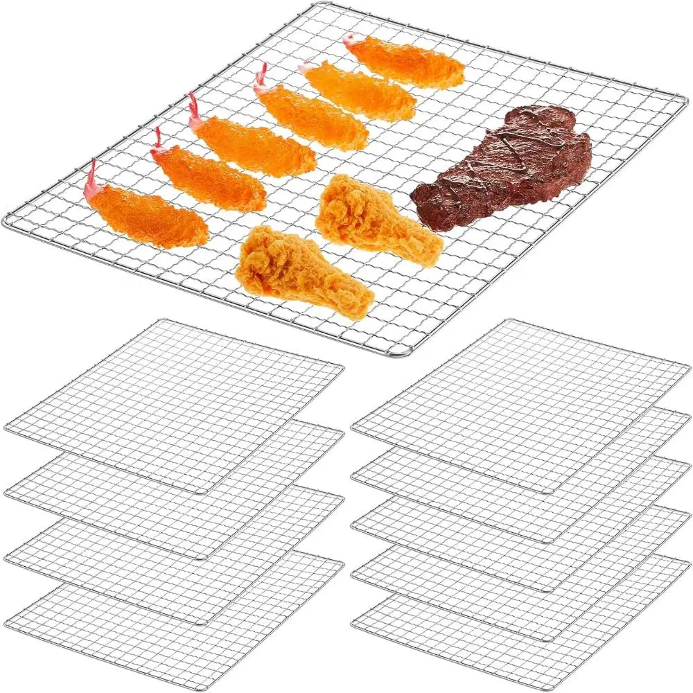 

New Grill Topper Rectangular Grilling Mat Reusable BBQ Grill Mesh Topper Barbecue Grill Tray Nonstick Grill Liners BBQ Grill Net