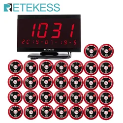 Retekess Wireless Calling System Restaurant Pager TD105 Waiter Screen Receiver 30 T117  Call Buttons For Cafe Bar Hospital Hotel