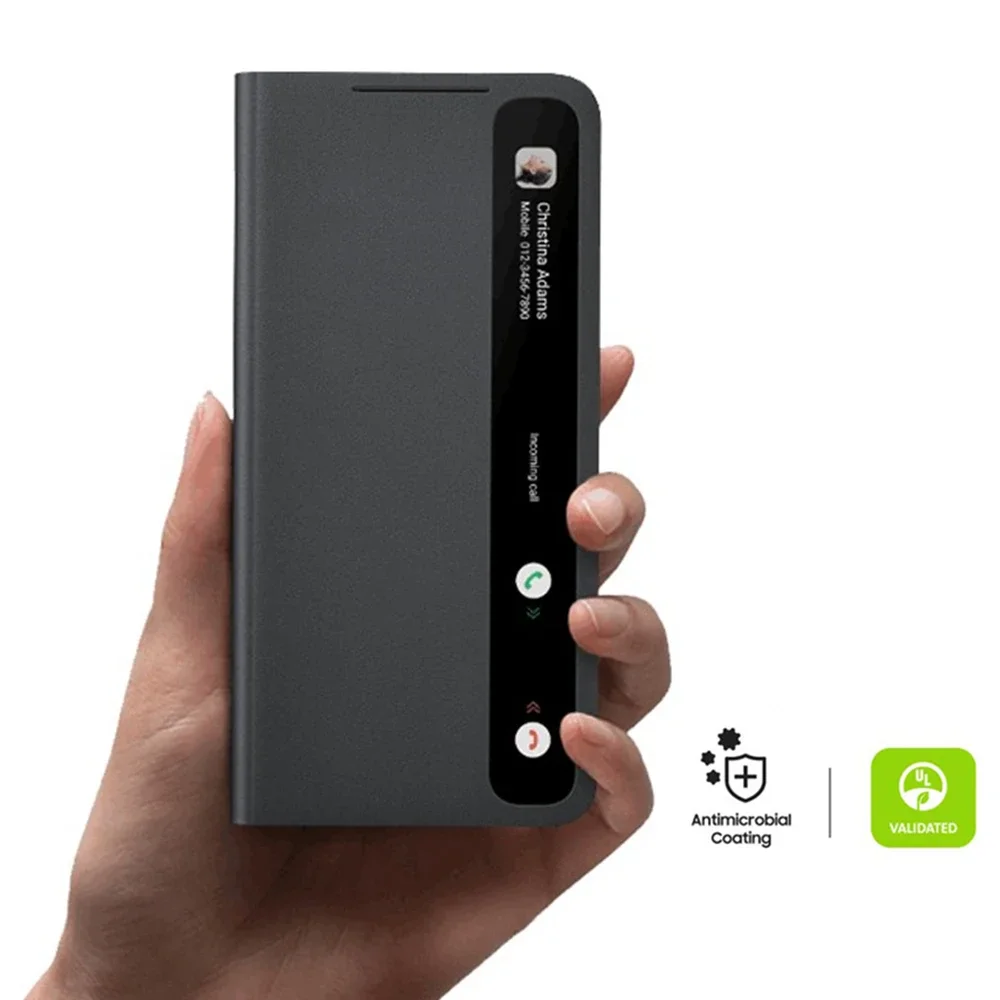 Flip Cover For Samsung Galaxy S21 S21 Plus S21+ S21 Ultra Real Smart Chip Flip-free Answer Calls Window View Clear Leather Case