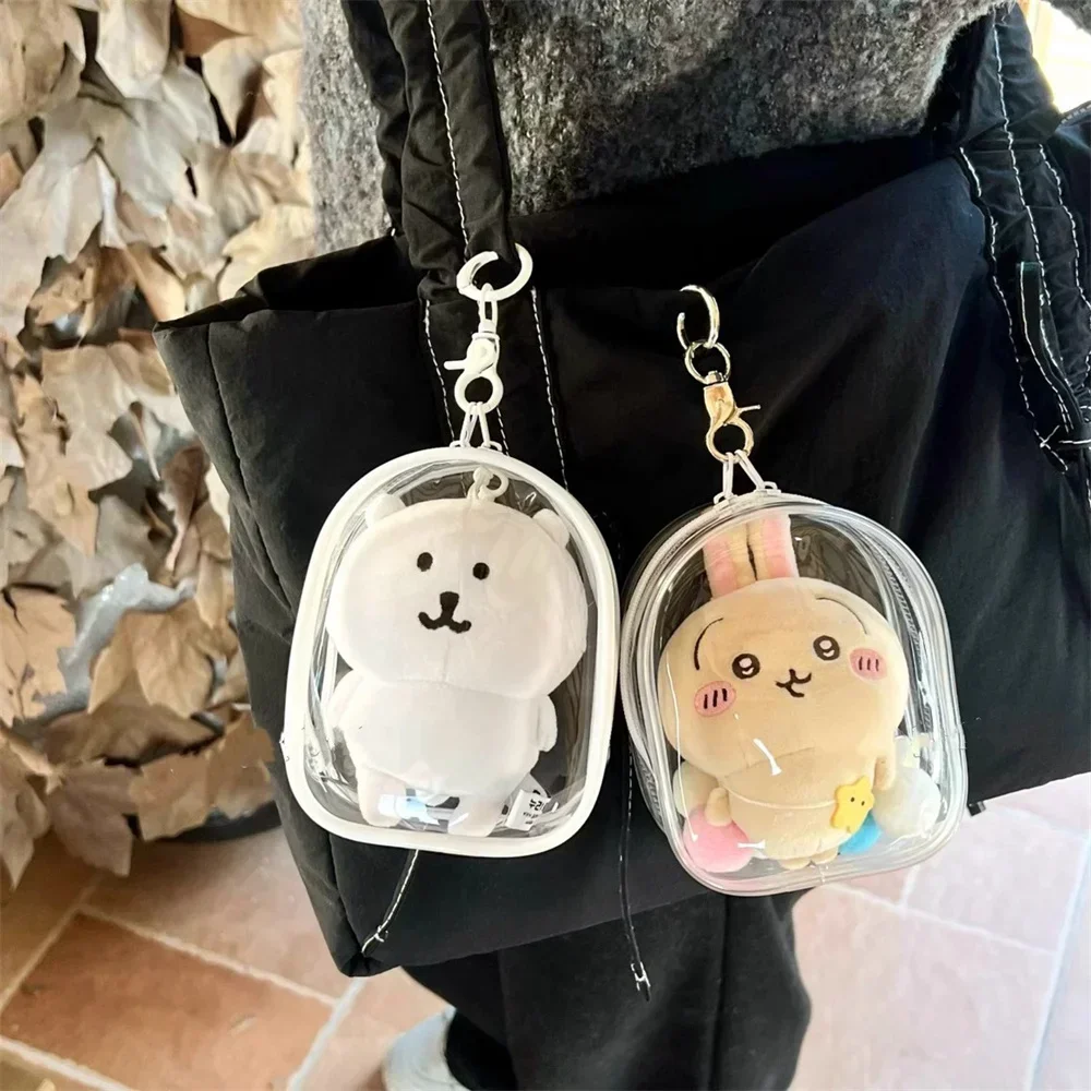 New Portable Clear Zipper Storage Bag Keychain Cartoon Holder Toy Dustproof Collectibles Display Case ACG Goods Decoration Gift view 2