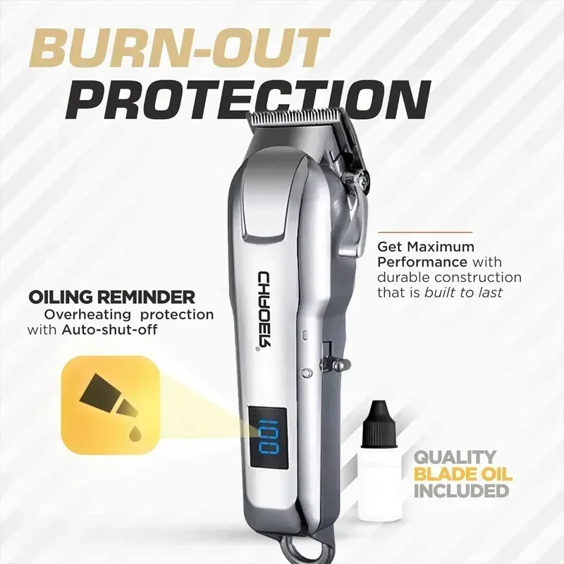 ماكينة حلاقة احترافية للرجال ماكينة حلاقة عالية الطاقة قابلة للتعديل ماكينة قص الشعر اللاسلكية 0 ماكينة قص الشعر