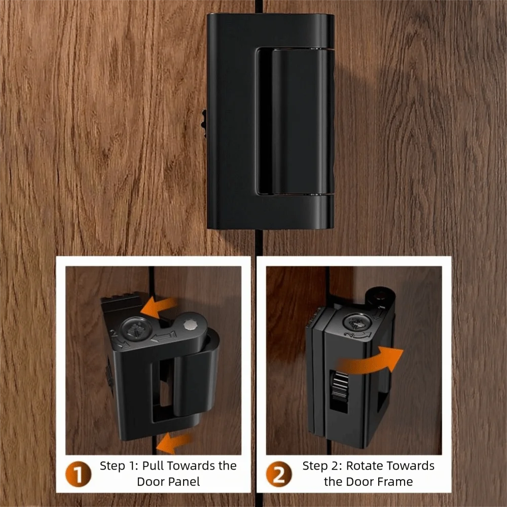 Feste Türschlossverstärkung aus Aluminiumlegierung, robust, verstellbarer Knopf, Diebstahlsicherung, Türschloss, stanzfreies Sicherheits-Türschloss für Hotel