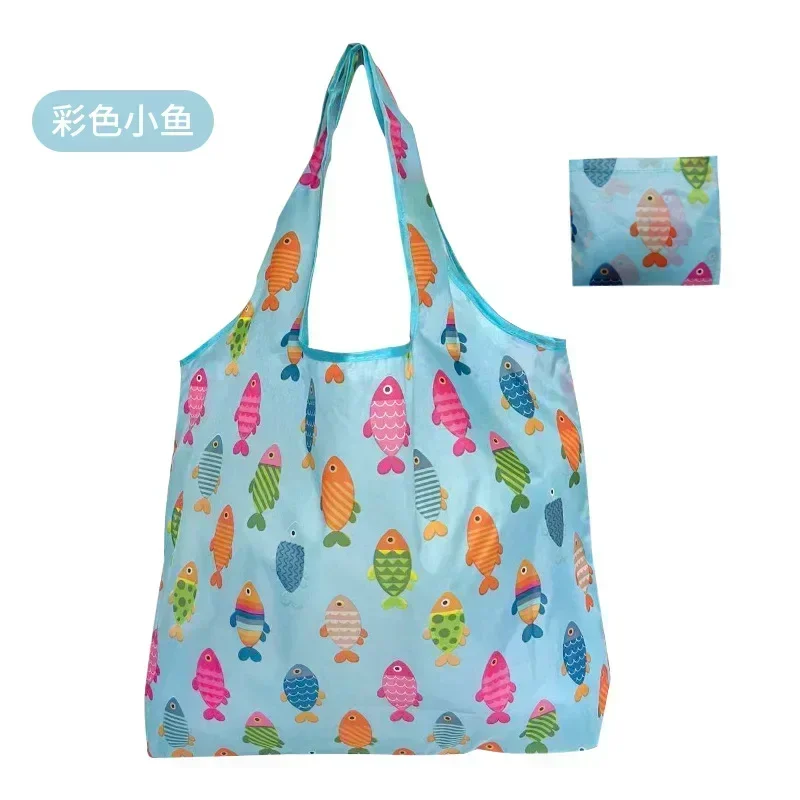 Pink Blue Grey Cute Cat Reusable Shopping Bag Nylon Foldable Grocery Bag Creative Eco-Friendly Tote Bag Lightweight and Durable