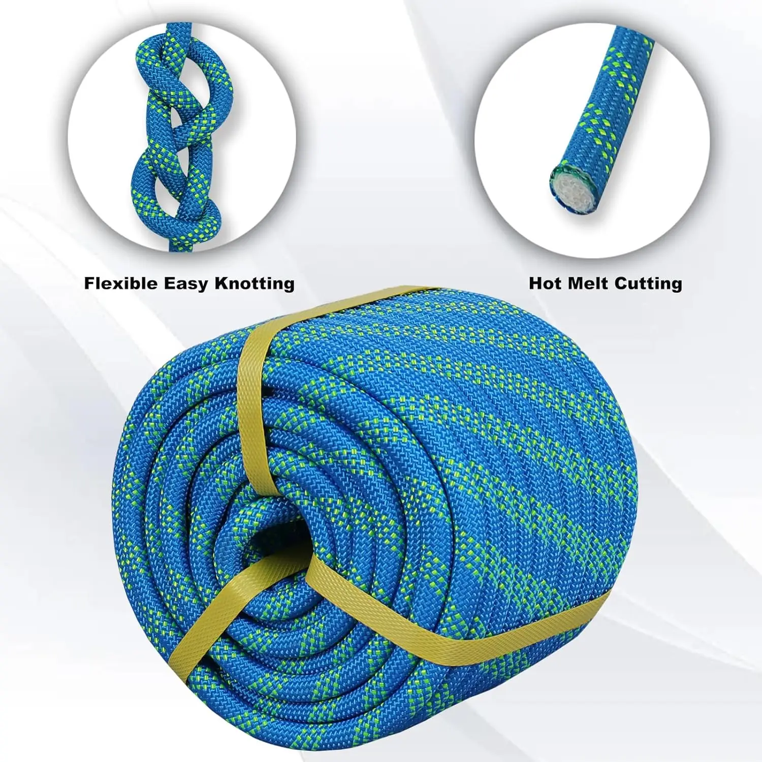 Double Braided Arborist Rope -1/2 Inch x 200 Feet Polyester Rope- High Strength Climbing Rope for Tree Work, Halyard, Sailing