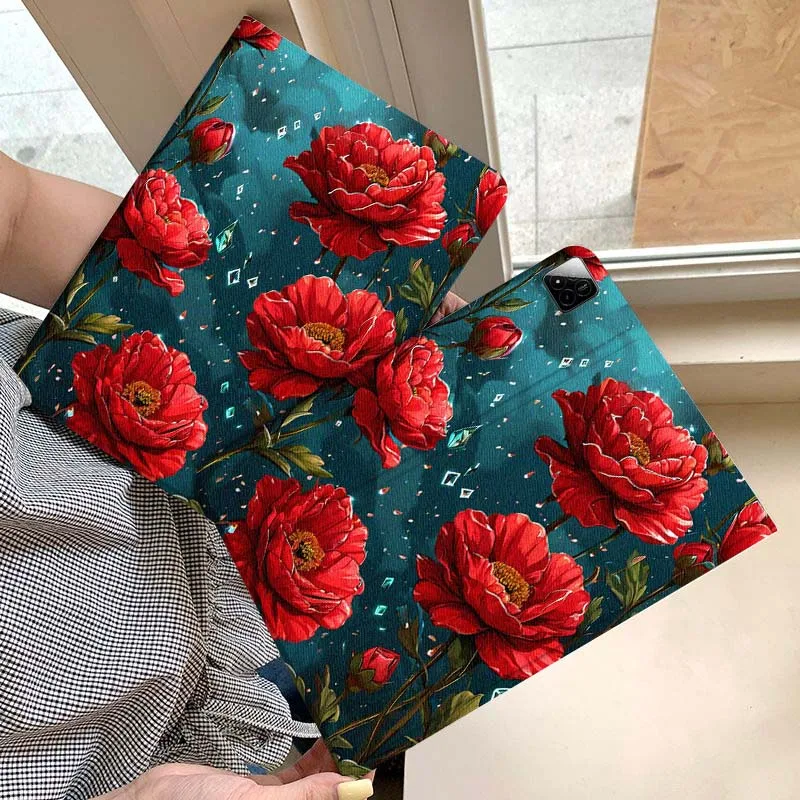 

Red Roses Blue Sky Tablet Case For Xiaomi Redmi Mini Pad SE K 2 4 5 6 7 8 2023 2025 11 8.8 11.2 10.1 Pro Gift