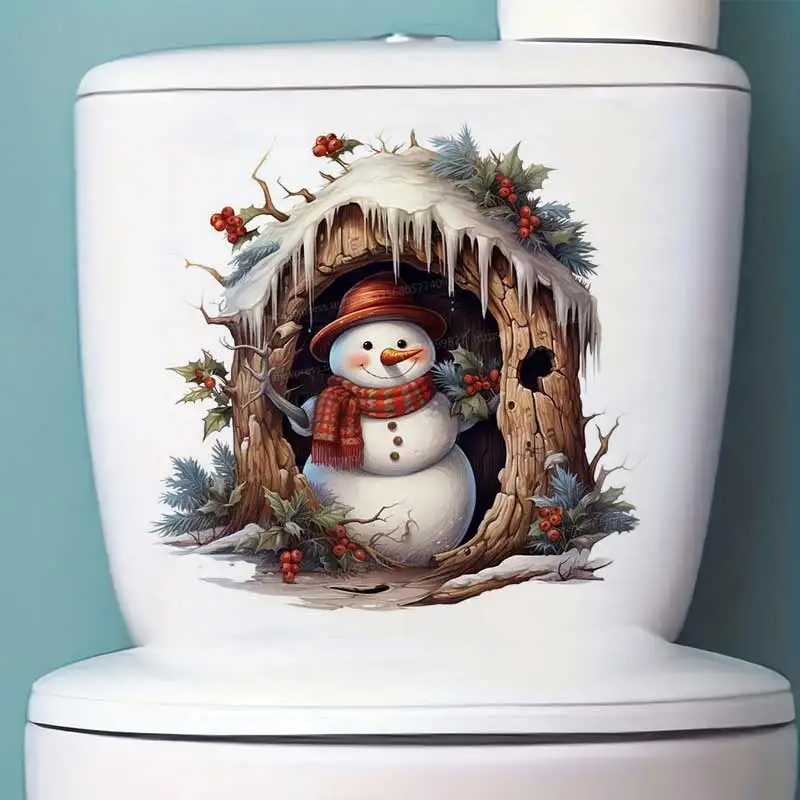 

Snowman in the Forest Wall Sticker – Rustic Winter Sticker with Forest Motif–Christmas Decoration for Laptop,Car & Gifts M1450