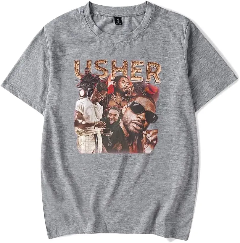 

Usher Rapper Tshirt Coming Home Halftime Show Tour 2023 Merch Unisex Trend Casual Top