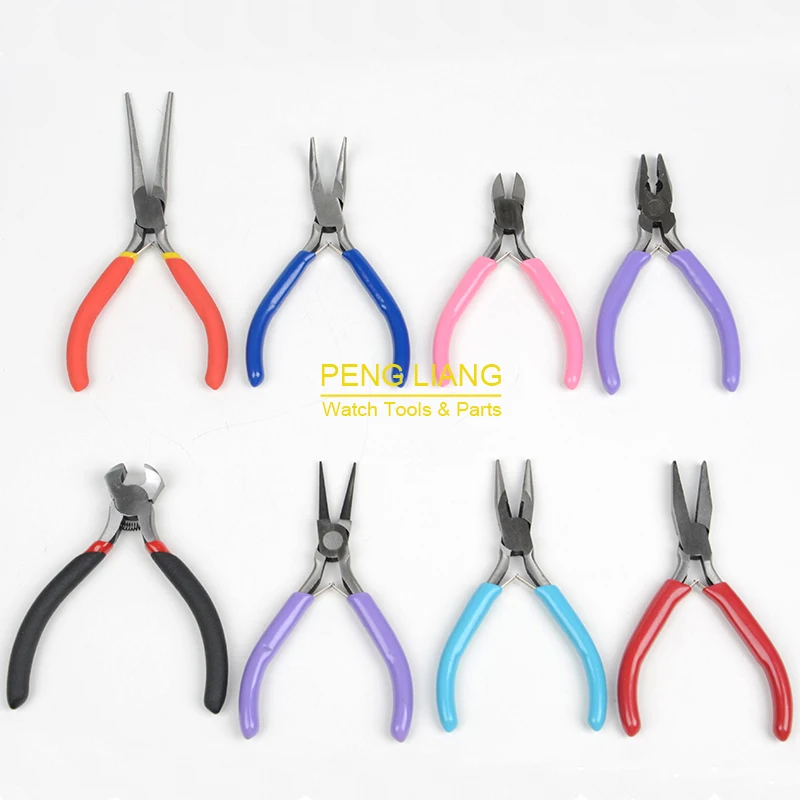 เครื่องมือนาฬิกาเครื่องมือเครื่องประดับช่างทองชุดคีม DIY * 8ชิ้นคีมปากคีมจมูกกลมเข็ม