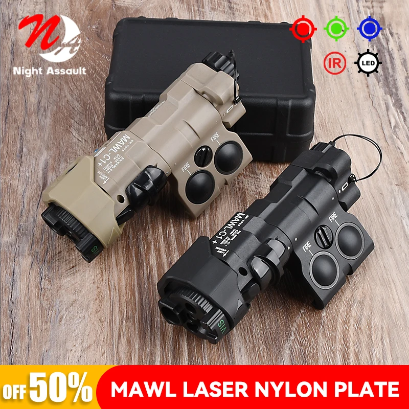 

WADSN New Upgraded MAWL-C1 Tactical Airsoft Nylon plastic CNC LED Aiming MAWL Red Dot Green Blue Hunting Weapon Lights IR Laser