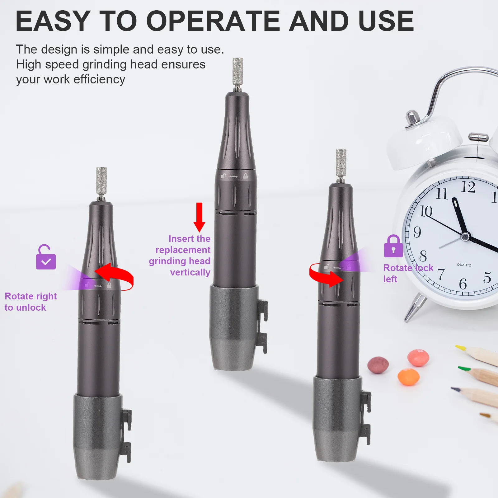 電動ネイルドリルペン充電式ポータブルマニキュアグラインダーネイルアート研磨研削角質トリマーツール