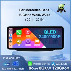 Android 14 for Mercedes Benz B-class W246 W245 2011 - 2019 Car Radio Video Wireless Player Carplay DSP Stereo Touch Screen WiFi