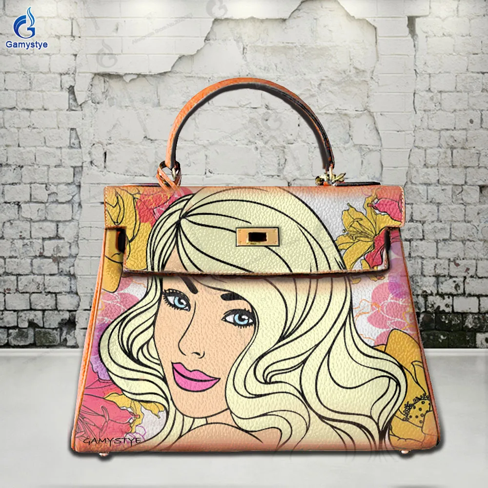 

Shoulder Bags Sac De Luxe Femme Luxury Bags Women Trendy Girly Prints Genuine Togo Leather High Quality Street Fashion Art Draw