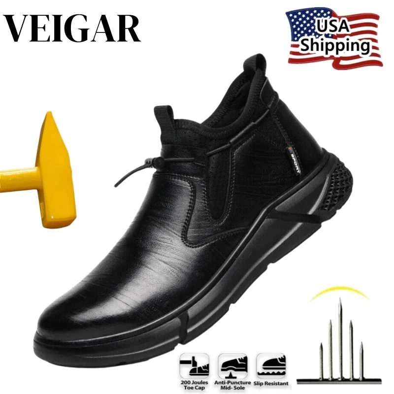 Waterproof Men Work Shoes Work Sneakers Composite Toe Safety Shoes Anti-Puncture Indestructible Shoes Welders Safety Boots