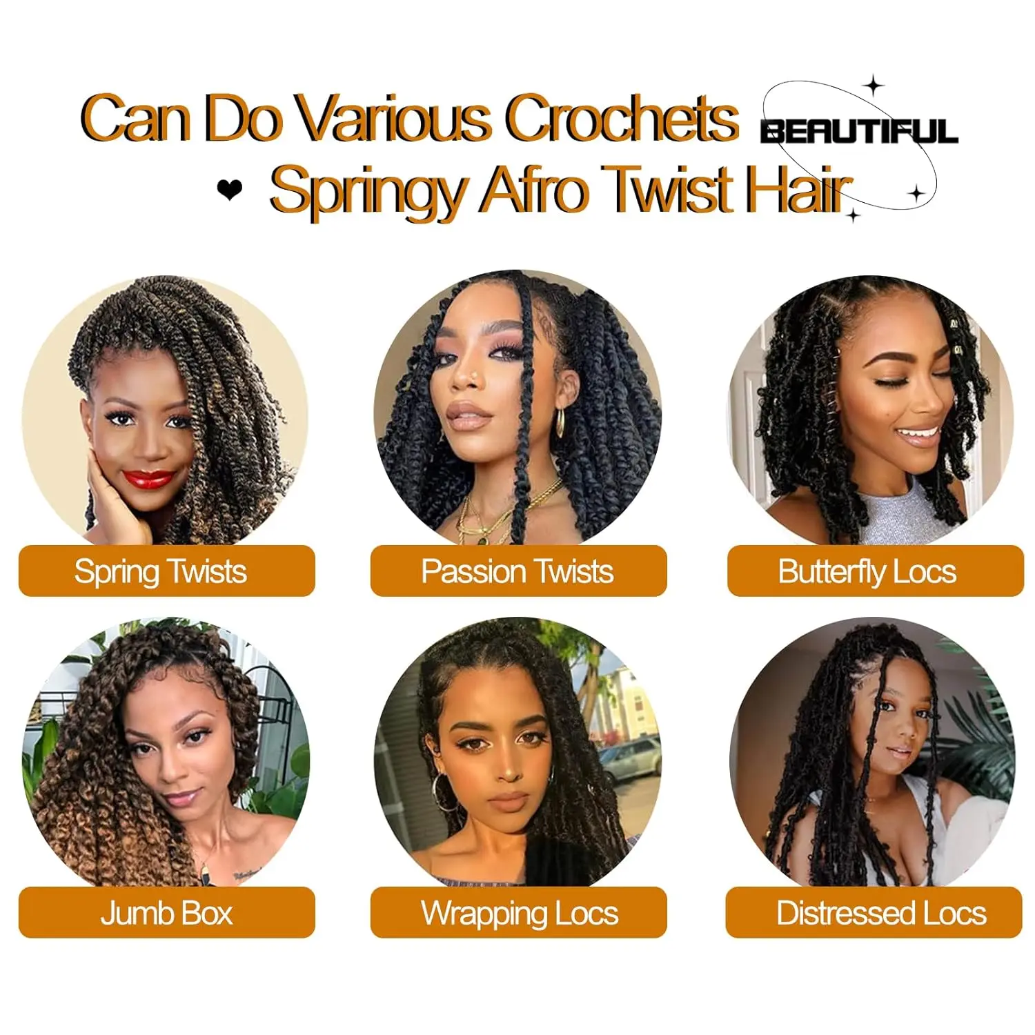 Pelo trenzado Afro elástico, pelo trenzado sintético ombré Marley Twist de tres tonos, pelo trenzado ombré torcido Up Spingy Afro Twist