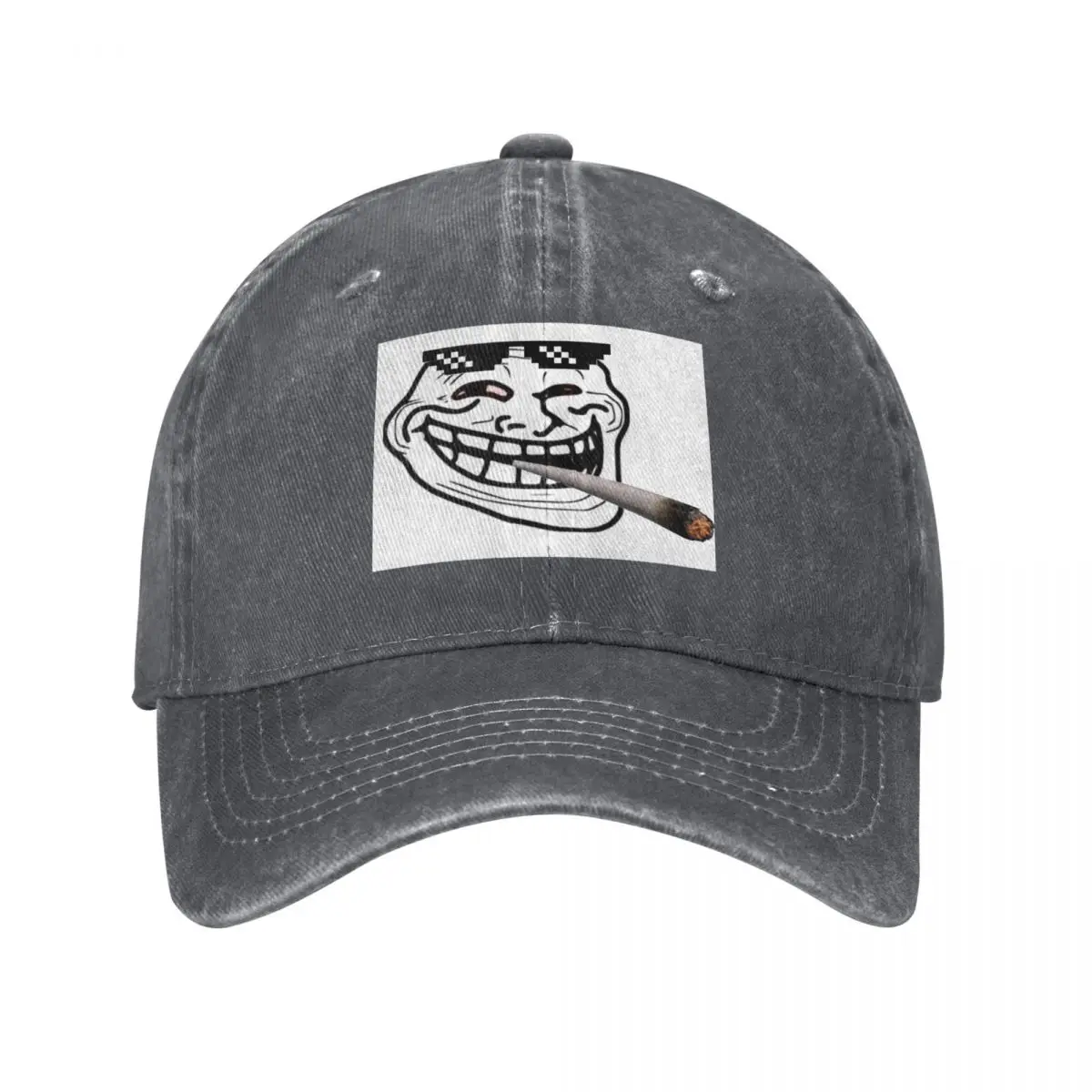 Novelty TROLL Face Meme Funny 5 Baseball Caps Fashion Denim Hats Outdoor Adjustable Casquette Sports Baseball Cowboy Hat