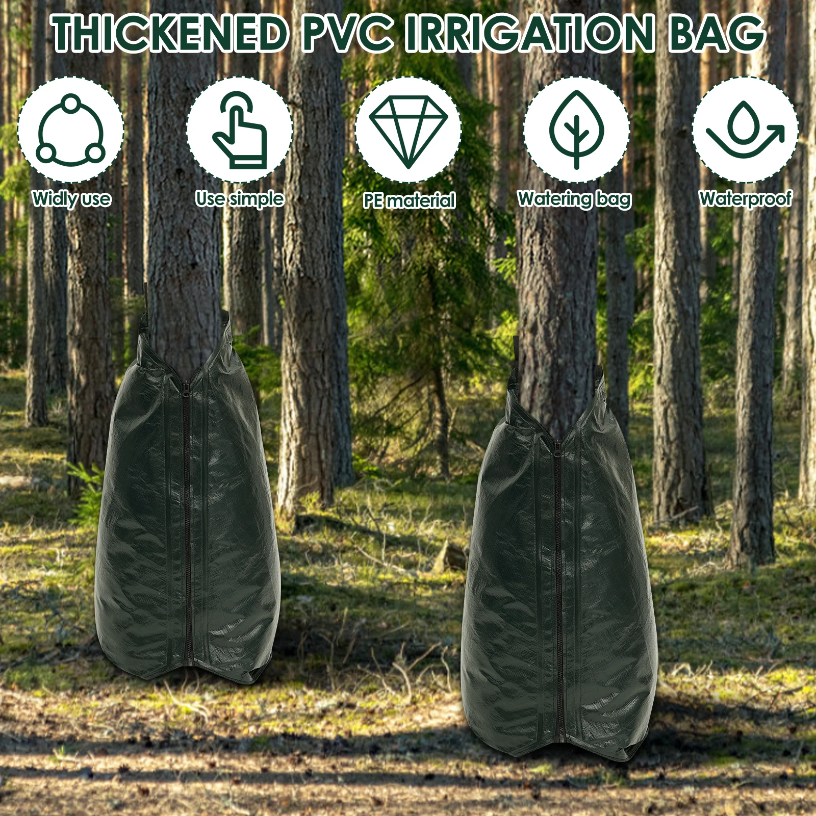 4Pcs 20 Gallon Thickened Tree Watering Bag Reusable Garden Lawn Drip Irrigation System With Zipper for Tree Deep Root Watering