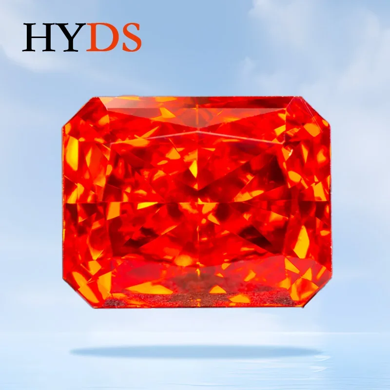 

Cubic Zirconia Red Color Crushed Ice Cut Rectangle Shape Charms Beads for DIY Customized Jewelry Making Materials No Certificate