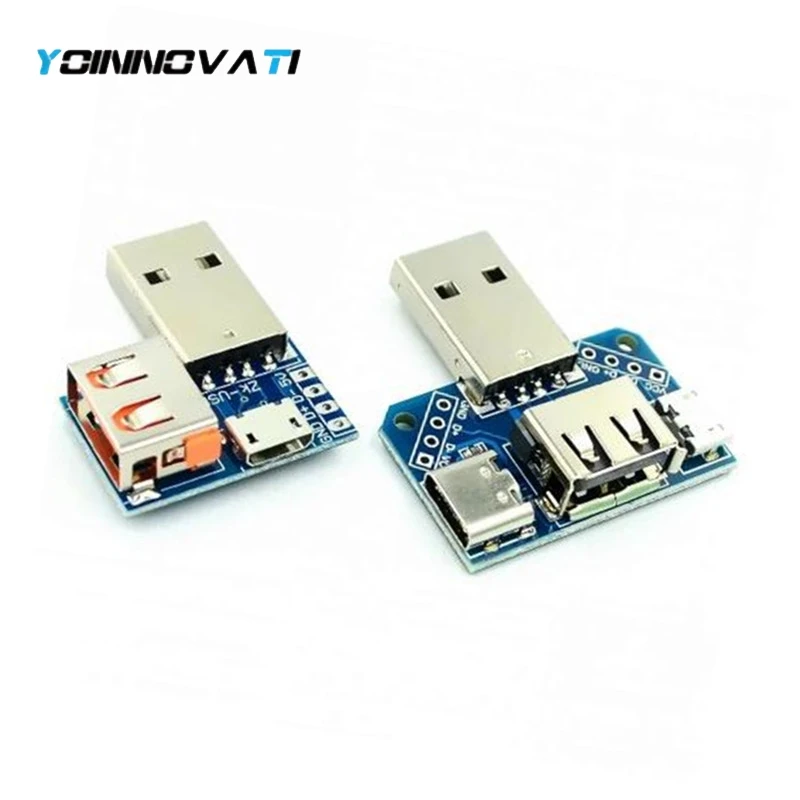 Head Switchboard Male Connector to Type-c Micro Female 2.54-4P transfer test board USB adapter plate XY-USB4