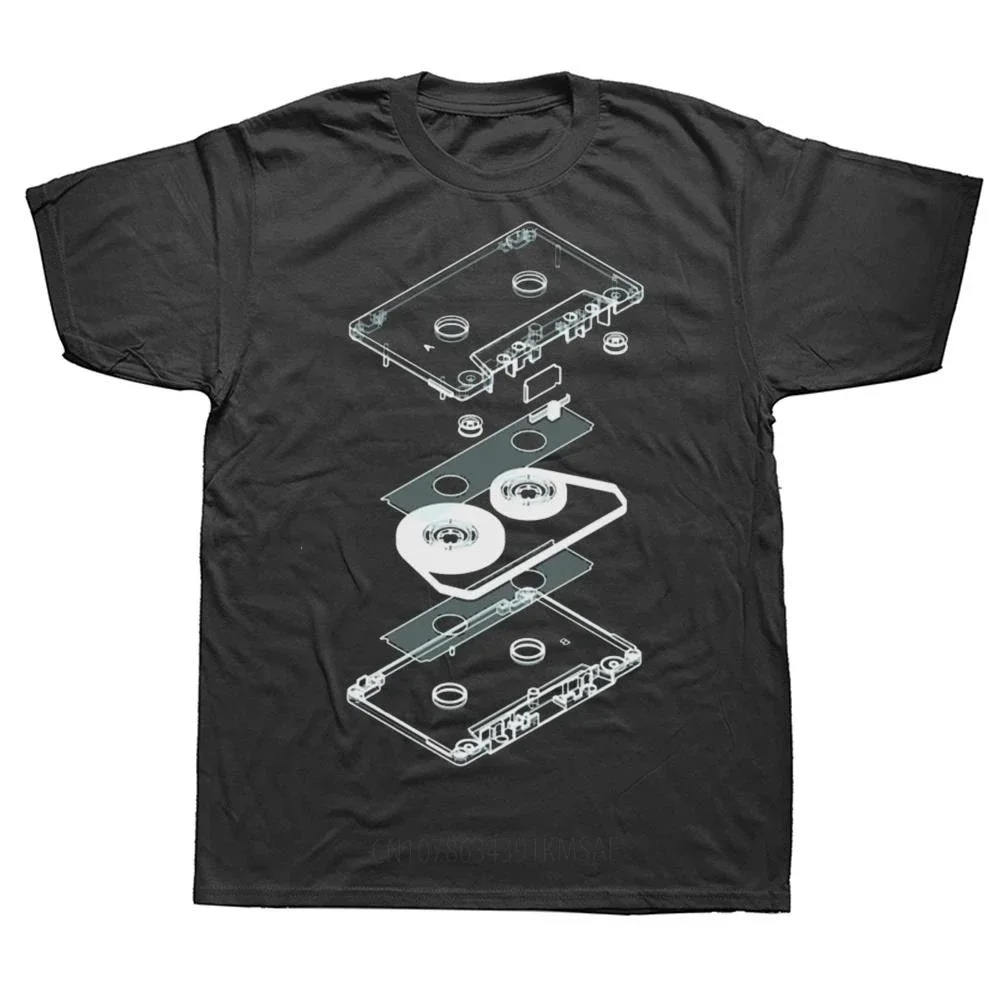 Funny Retro Dj Mc Music Tape Player Cd Birthday Gifts Explosion Audio Cassette T Shirts Graphic Streetwear Harajuku Men Clothing