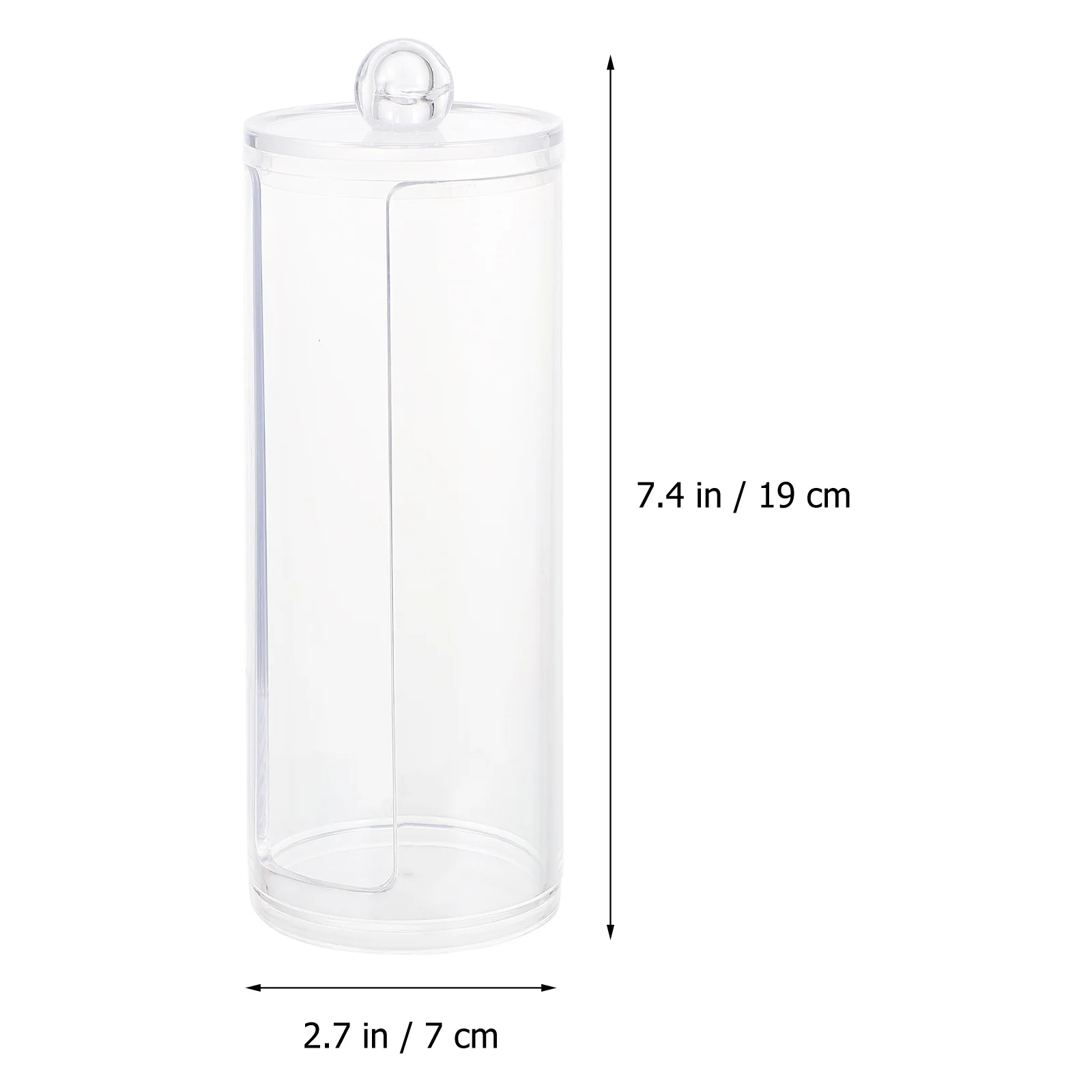 Hair Ties Storage Box Transparent Cylindrical Design Dustproof Lid For Makeup Cotton Organizer Pad Container