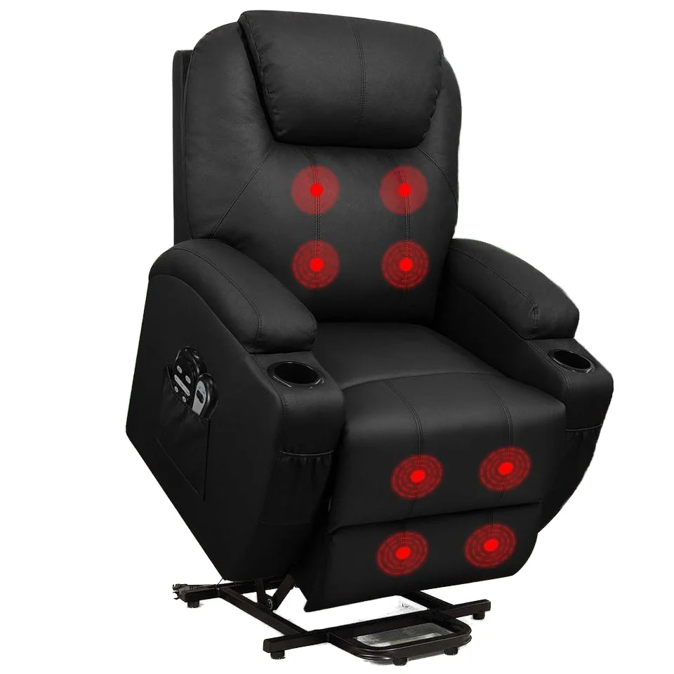 Flamaker Electric Power Lift Single Sofa Modern Design Synthetic Leather Recliner Chair Remote Control For Elderly Home Theater