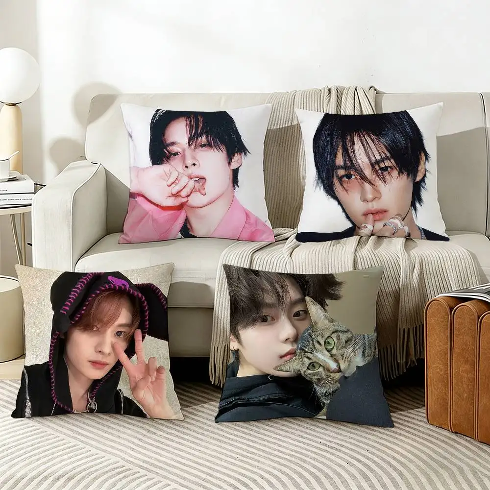 

Kpop Idol L-Lee K-Know Pillow Case Living Room Sofa Cushion Cover Suitable For Home Bedroom Room Decoration