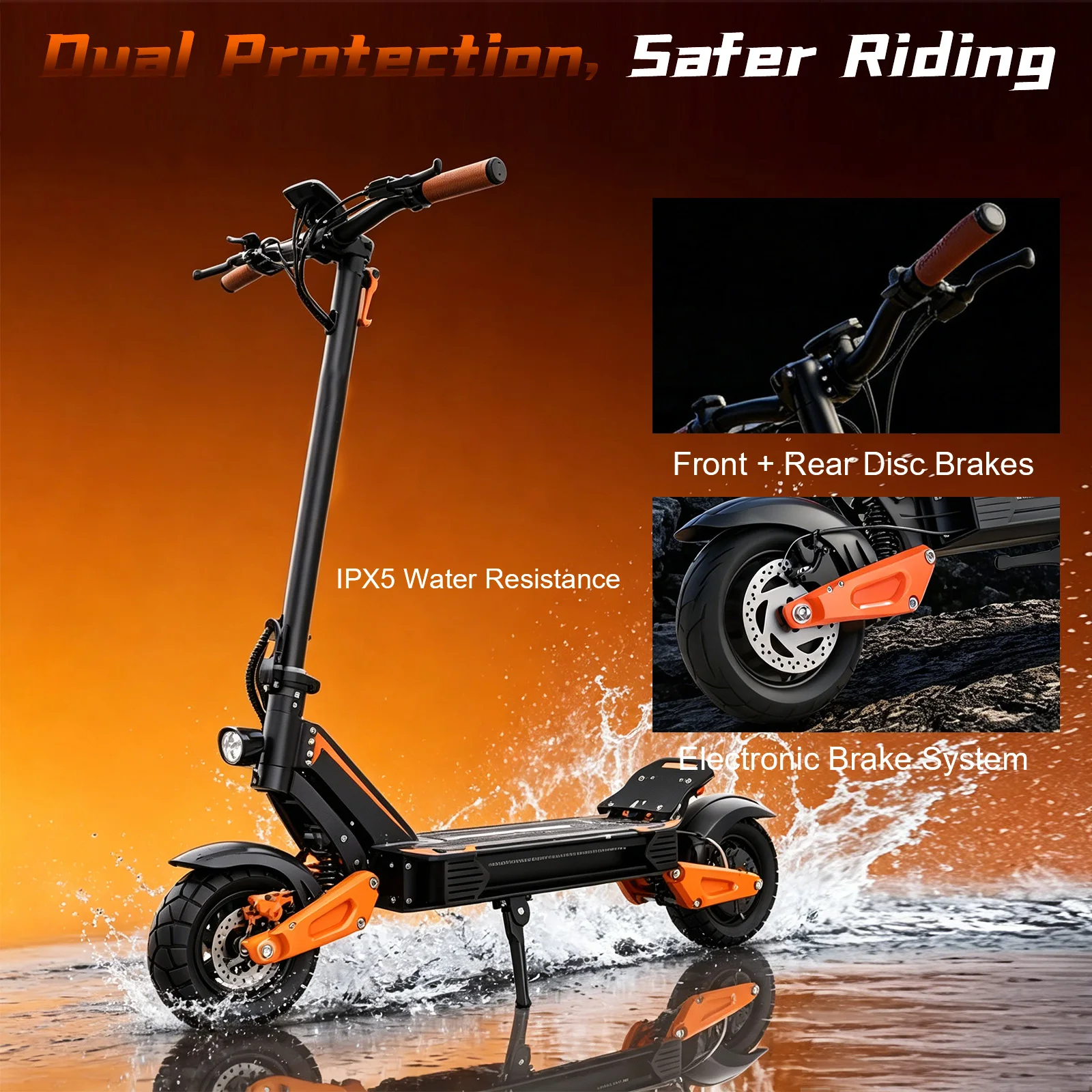 JUICEASE C67Pro Elektroroller mit Hohem Drehmoment, 48V 13,5Ah Hochleistungsakku, 50KM Reichweite, 35 ° Hill Climbing 10 Zoll Fatbike-Reifen Offroad APP-Steuerung – Detail 13
