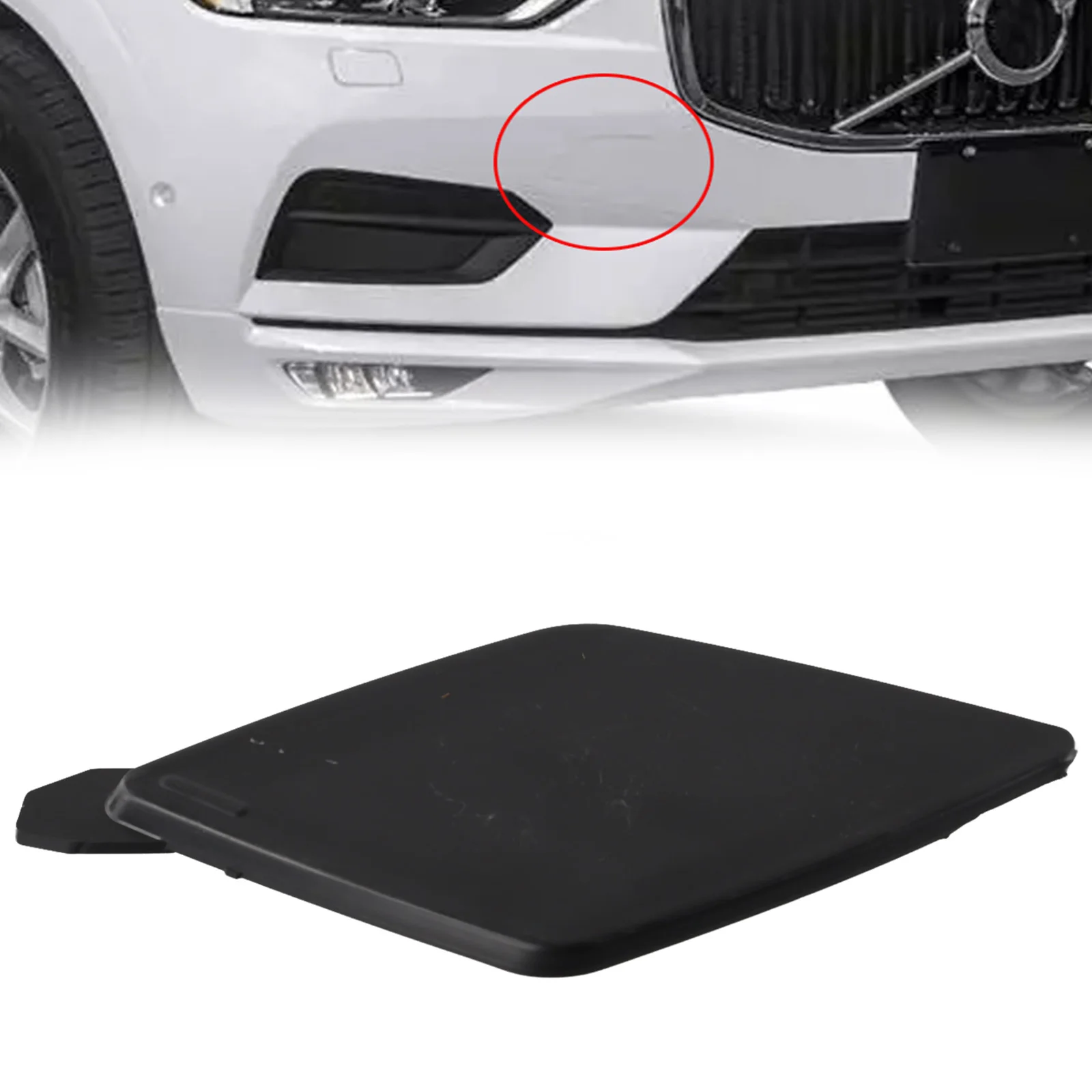 

1pc Car Tow Hook Hole Eye Cover Cap ForVOLVO XC60 Unpainted Front Bumper Trailer Covers Vehicle Exterior Accessories 39846406