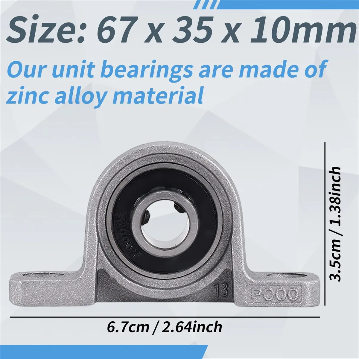 

A24I 4 Pcs Bearing Housing Flange Bearing 10mm KP000 Ball Bearing Block Pillow Block Bearing for Spare Parts for 3D Printer