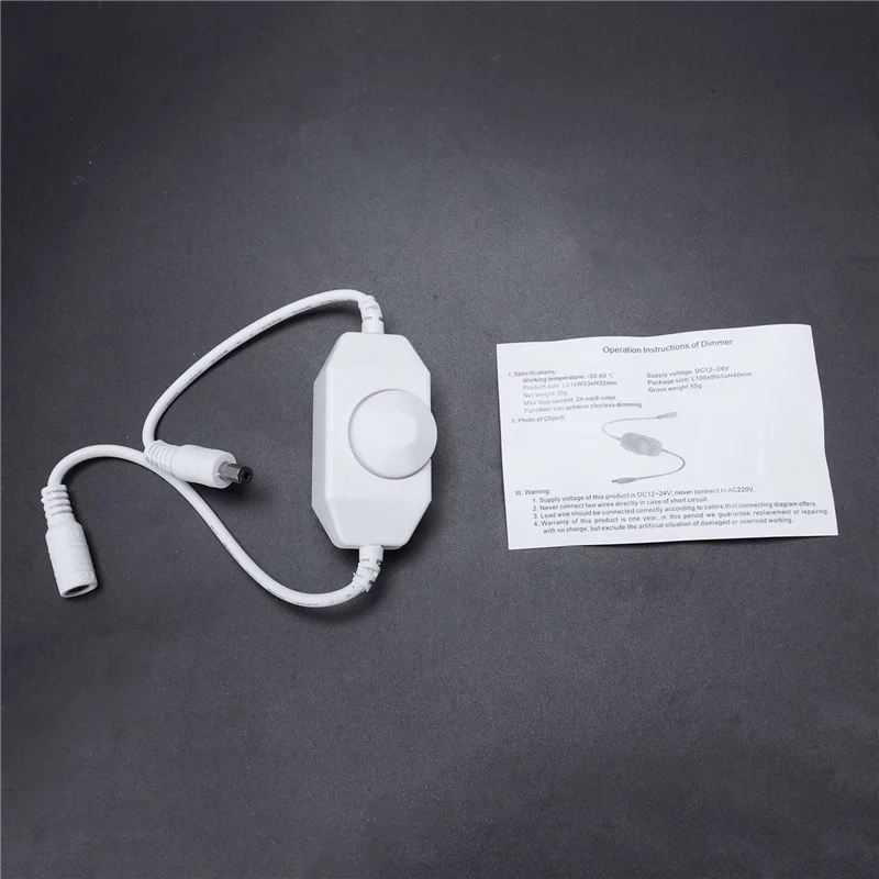 

ABUL-3X 12V / 24V 6A LED Dimmer Controller Adjust Brightness For Easy Color Clear, White