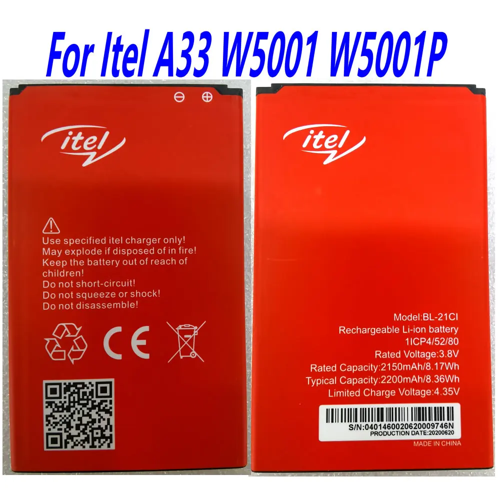 3.8V 2200mAh BL-21CI Replacement Battery For Itel A33 W5001 W5001P Cell Phone