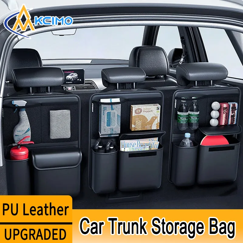 

Kcimo складная сумка для хранения багажника автомобиля из искусственной кожи, многофункциональный органайзер для инструментов для внедорожника, подвесной дизайн на заднем сиденье