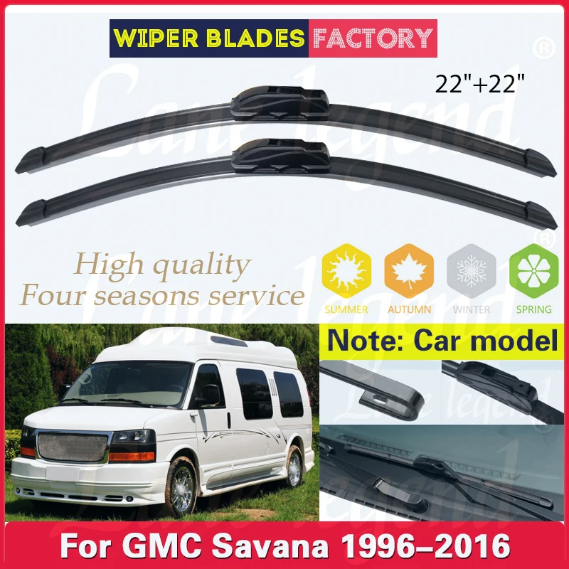 For GMC Savana 1996 - 2016 Front Windshield Wiper Blades 2pcs Windscreen Window Accessories 1998 2002 2003 2006 2007 2008 2009