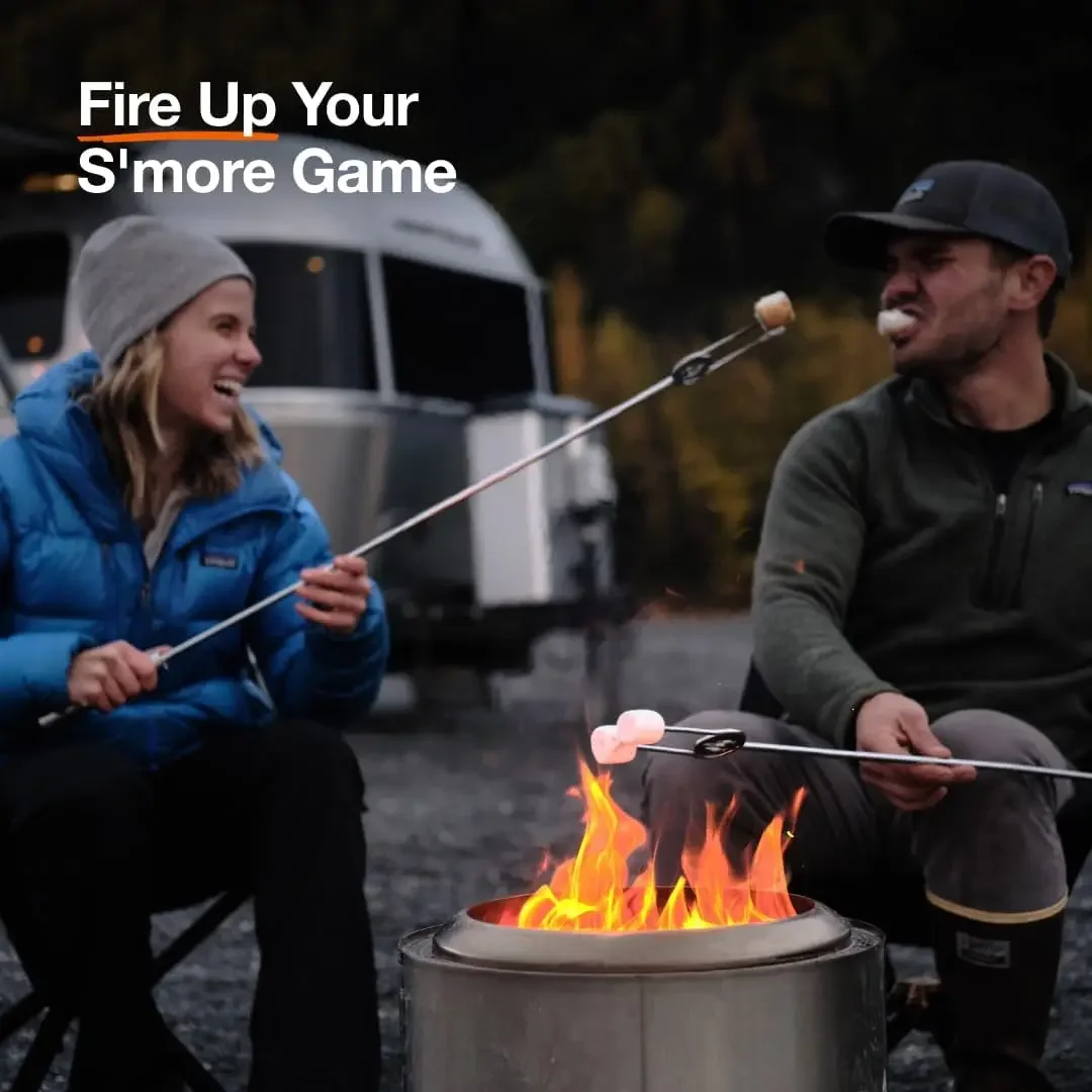 W_Roasting Sticks and Fire Pit Poker - ملحقات الحطب للأماكن الخارجية وRV Fire Pits كرسي تخييم محمول مع ظل #5