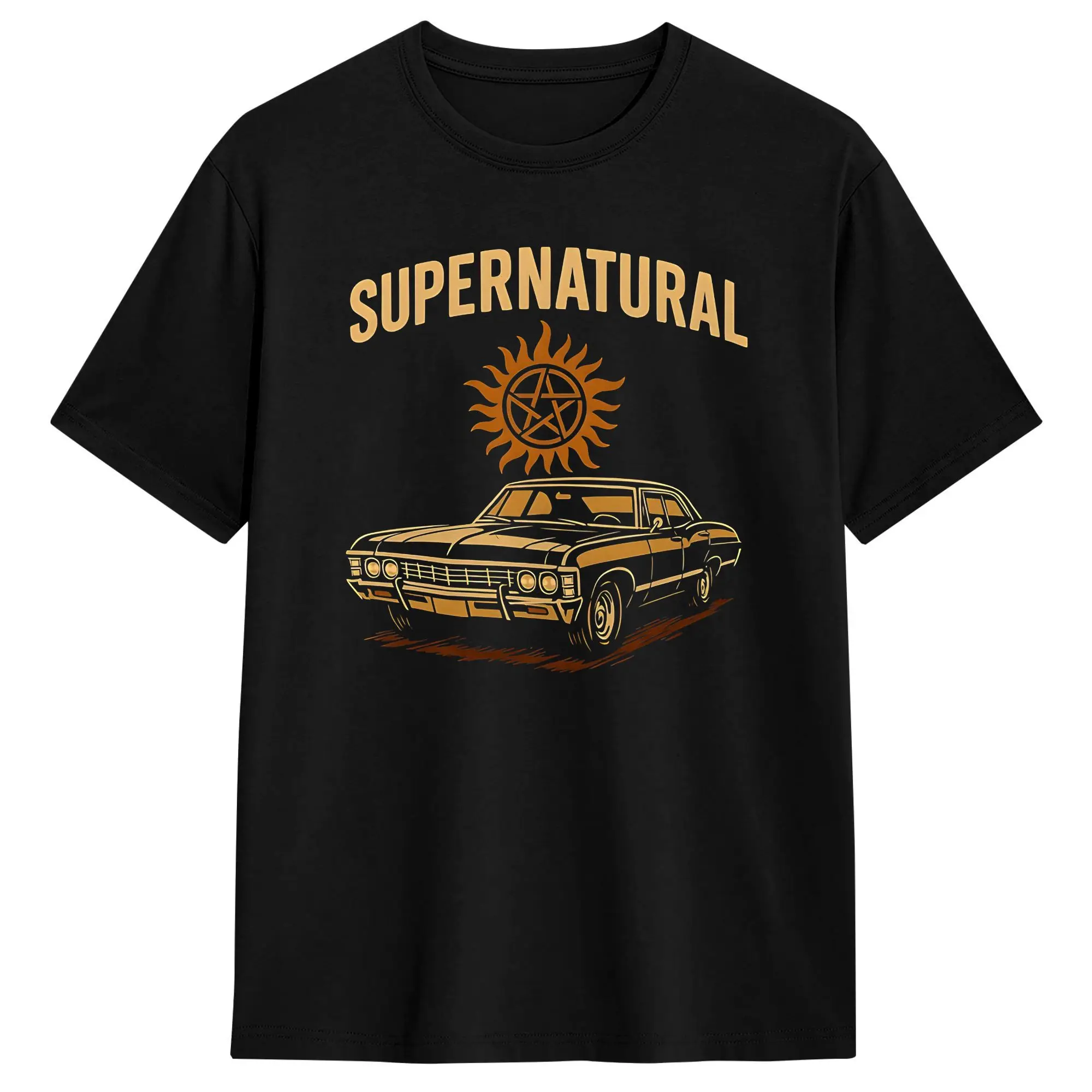 Impala Supernatural-115 Carry On The Winchester Way T Shirt Men Cotton Unique T-Shirts O Neck Tees Short Sleeve Clothes Gift