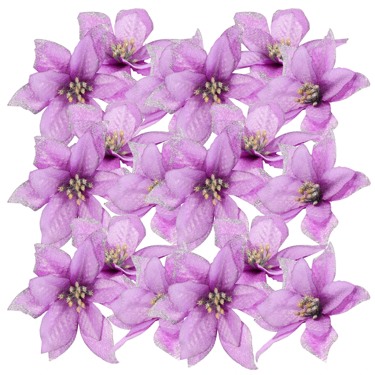 

24 Pcs Christmas Flower Decoration Home Fake Cloth Decorate Style Ornament for Party Tree
