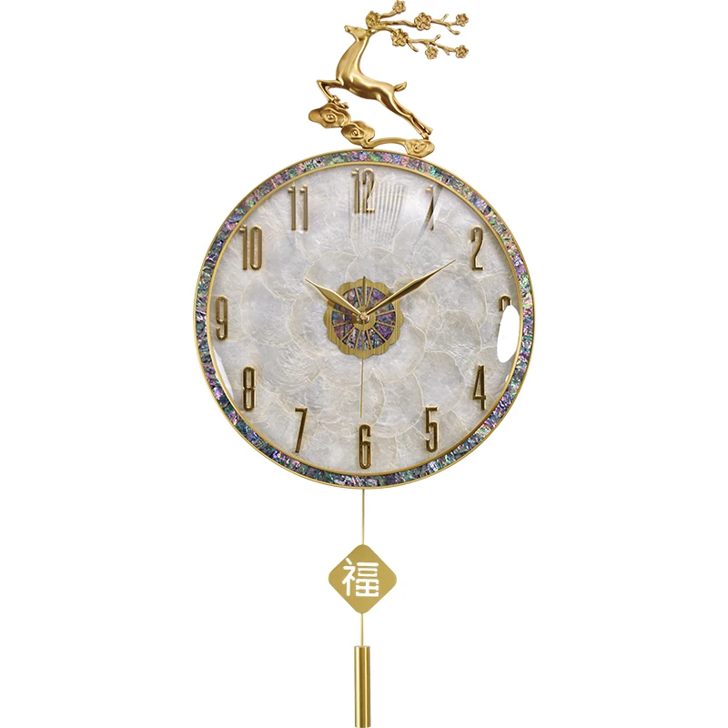 

*Brass Wall Clock Home Living Room Creative Watch Wall-mounted Fashion Silent Quartz Clock High-end Luxury Watch