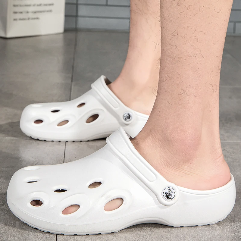 Wide Toe Rubber Sandals Barefoot Garden Shoes Clogs Zuecos Hombre Cholas Man Summer Beach Shoes Lightweight Big Size 48 49 50