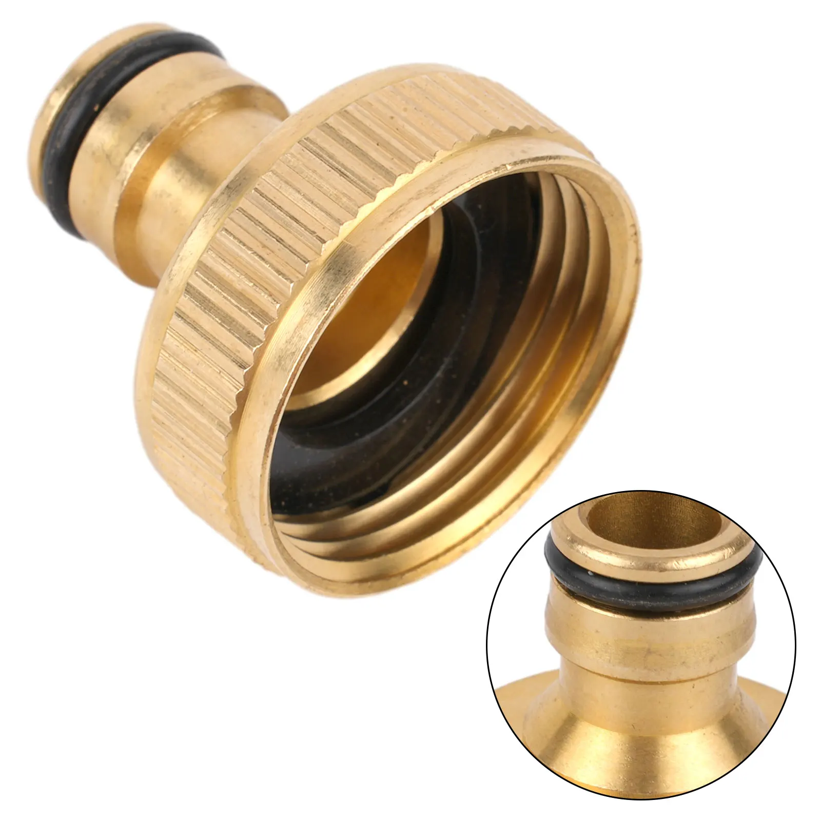 

Fitting Hose Tap Connector Garden Adapter Golden Replacement Tap Faucet Water Pipe Connector 1inch BSPF 36*31mm