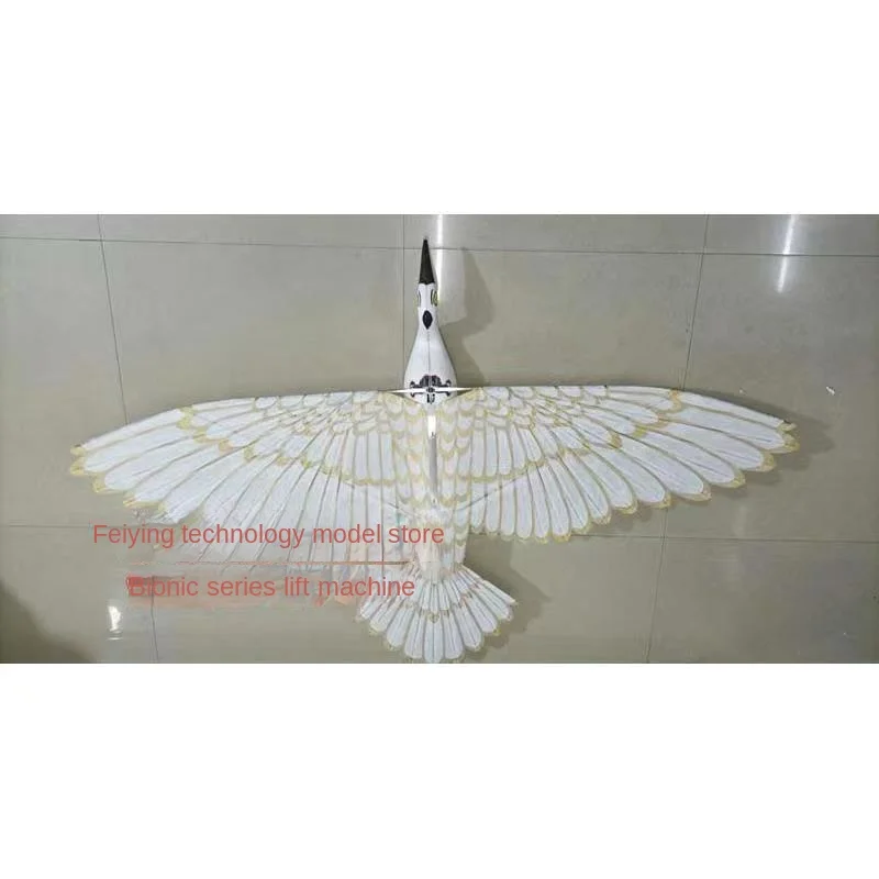 Biomimetic bird egret remote-controlled aircraft model eagle flapping wing aircraft, 1.5M wing with built-in bird singing device